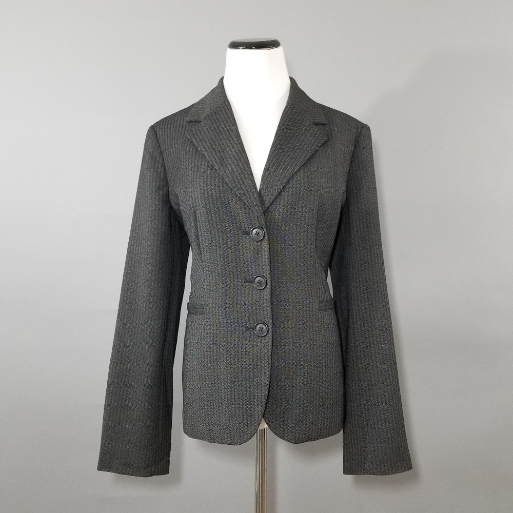Ann Taylor LOFT Grey 3 Button Front Blazer Jacket